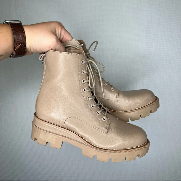 Sam Edelman |‎ GARRET COMBAT PLATFORM BOOT 7 Tan - Picture 1 of 7